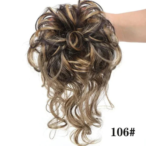 Curly Hair Piece - Natural Look Messy Bun Wig for Women - 28 / United States