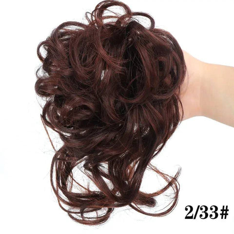 Curly Hair Piece - Natural Look Messy Bun Wig for Women - 3 / United States