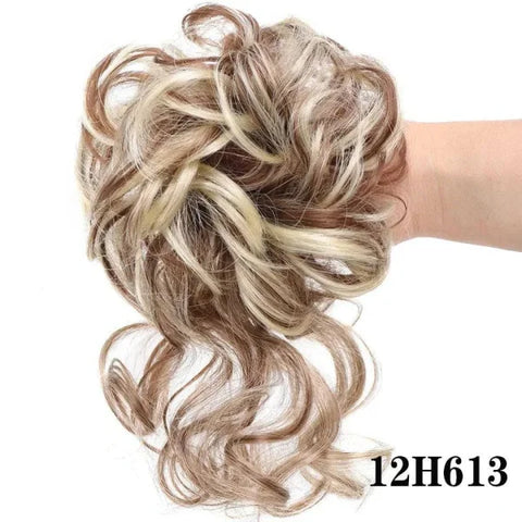 Curly Hair Piece - Natural Look Messy Bun Wig for Women