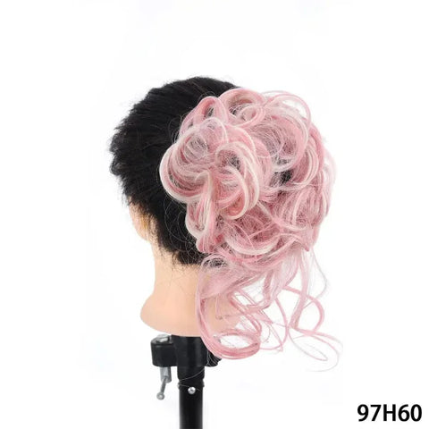 Curly Hair Piece - Natural Look Messy Bun Wig for Women