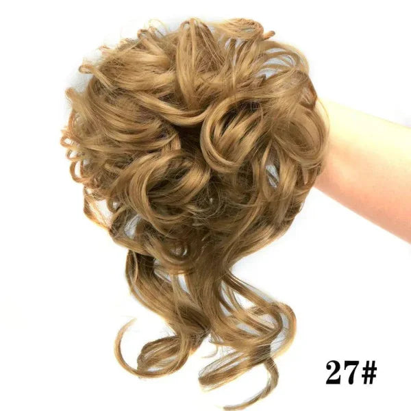 Curly Hair Piece - Natural Look Messy Bun Wig for Women