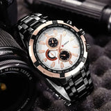 Quartz Watch Men Stainless Steel Waterproof Military Business