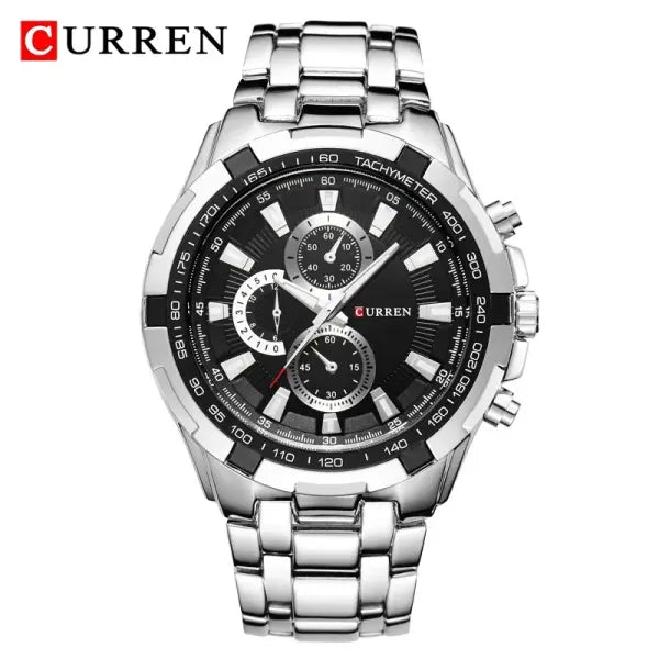 Quartz Watch Men Stainless Steel Waterproof Military Business
