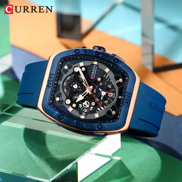 CURREN Brand Quartz Wristwatches Silicone Luminous Hands Casual Style