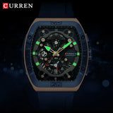 CURREN Brand Quartz Wristwatches Silicone Luminous Hands Casual Style