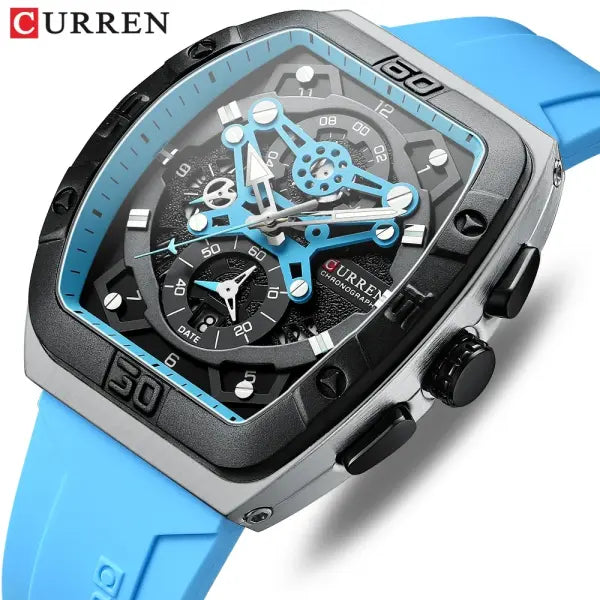 CURREN Brand Quartz Wristwatches Silicone Luminous Hands Casual Style