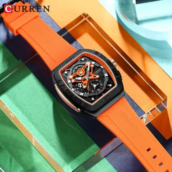 CURREN Brand Quartz Wristwatches Silicone Luminous Hands Casual Style