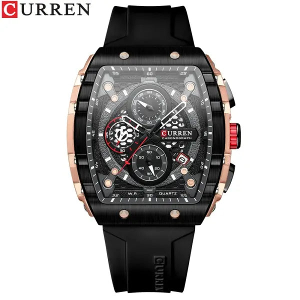 Quartz Watch Alloy Case Yellow Silicone Strap Sport Style - BKRG