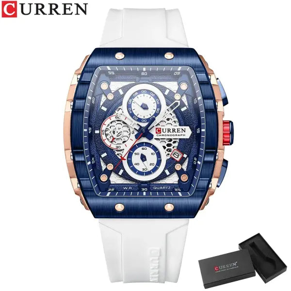 Quartz Watch Alloy Case Yellow Silicone Strap Sport Style - WE-BOX