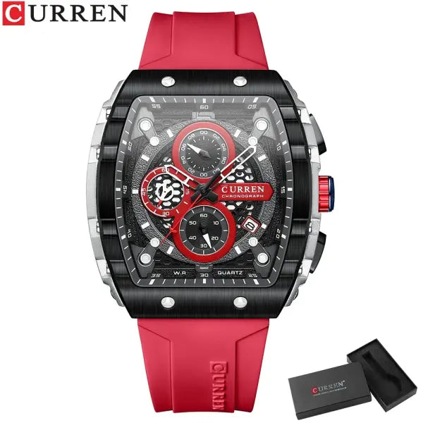 Quartz Watch Alloy Case Yellow Silicone Strap Sport Style - RD-BOX