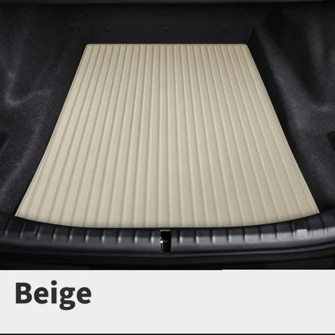 Custom Fit Car Trunk Mat – Eco-Friendly Leather Cargo Liner - Beige