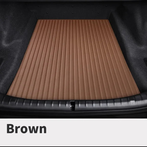 Custom Fit Car Trunk Mat – Eco-Friendly Leather Cargo Liner - Brown