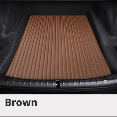 Custom Fit Car Trunk Mat – Eco-Friendly Leather Cargo Liner - Brown