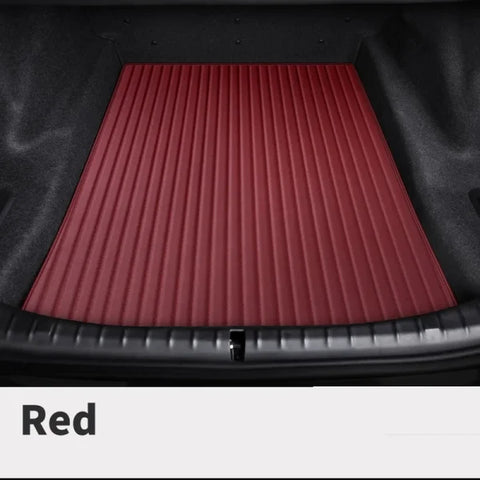 Custom Fit Car Trunk Mat – Eco-Friendly Leather Cargo Liner - Burgundy