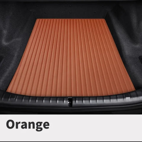 Custom Fit Car Trunk Mat – Eco-Friendly Leather Cargo Liner - Cayneen orange