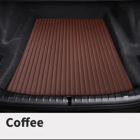 Custom Fit Car Trunk Mat – Eco-Friendly Leather Cargo Liner - Coffee