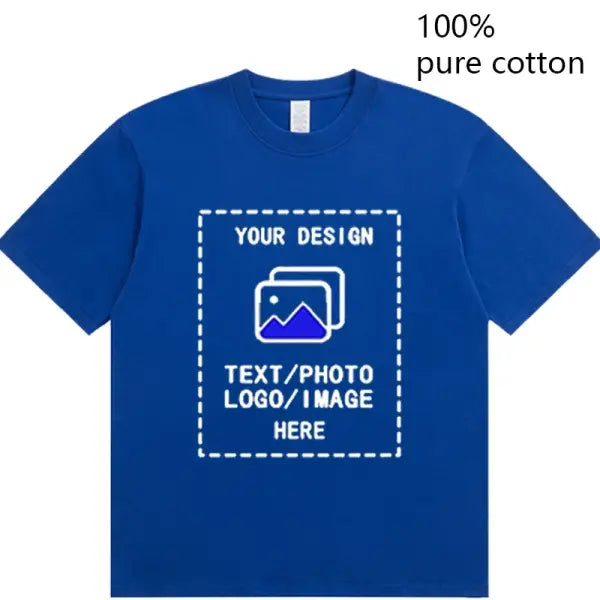 Custom Men’s Cotton T-Shirts All Sizes for Team Sports and Gyms - Sapphire blue / S