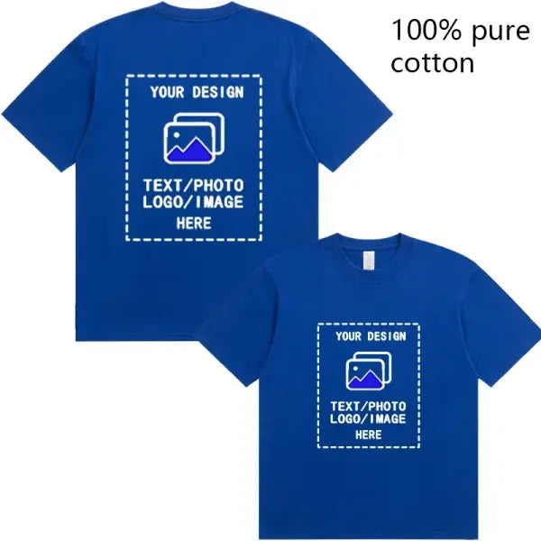 Custom Men’s Cotton T-Shirts All Sizes for Team Sports and Gyms - Sapphire blue 1 / S