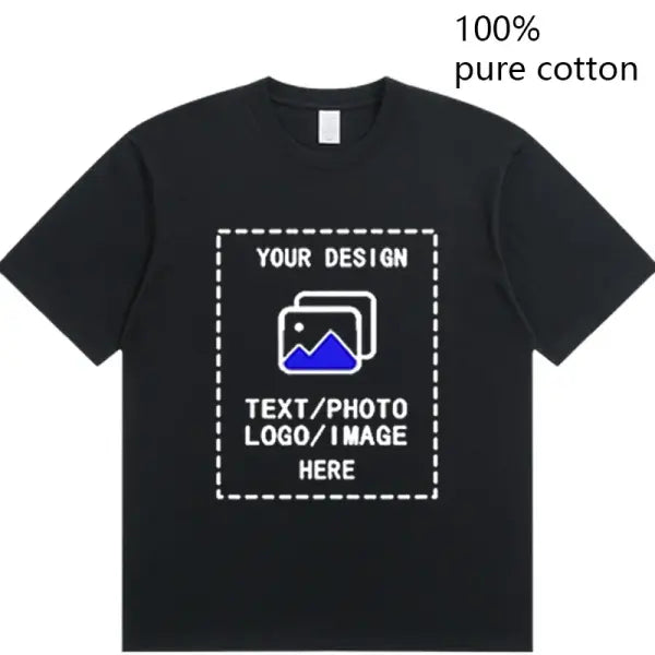 Custom Men’s Cotton T-Shirts All Sizes for Team Sports and Gyms - black 1 / S