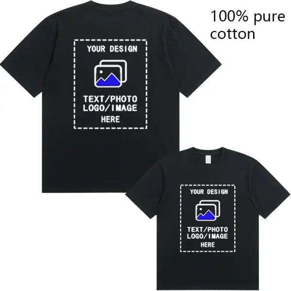 Custom Men’s Cotton T-Shirts All Sizes for Team Sports and Gyms - black / 4XL