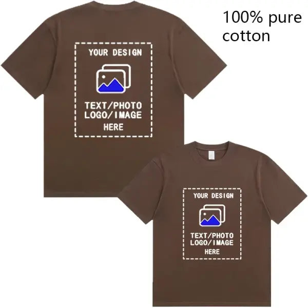 Custom Men’s Cotton T-Shirts All Sizes for Team Sports and Gyms - Brown / 4XL