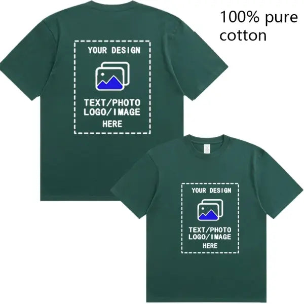 Custom Men’s Cotton T-Shirts All Sizes for Team Sports and Gyms - Dark green 1 / S