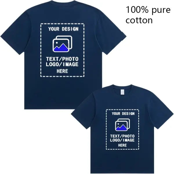 Custom Men’s Cotton T-Shirts All Sizes for Team Sports and Gyms - Dark blue 1 / S