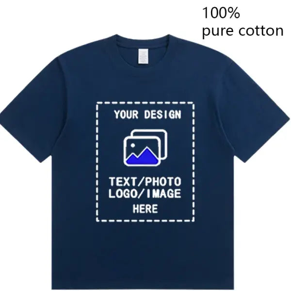 Custom Men’s Cotton T-Shirts All Sizes for Team Sports and Gyms - Dark blue / S