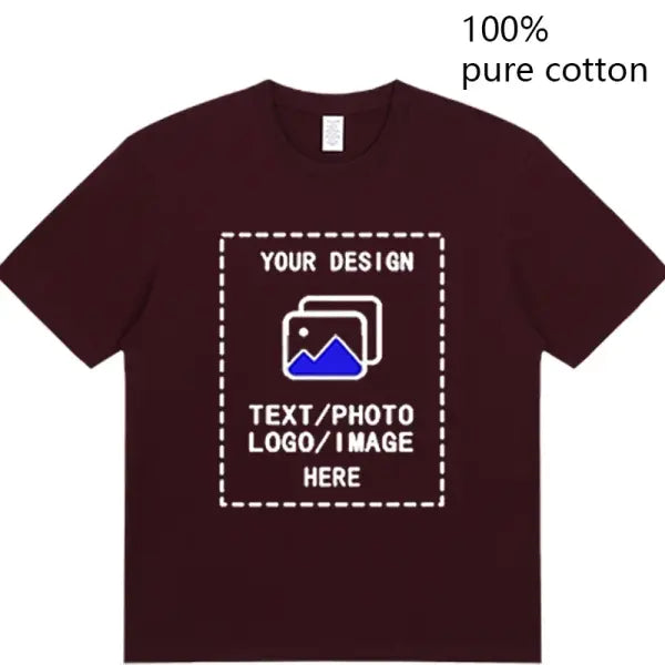 Custom Men’s Cotton T-Shirts All Sizes for Team Sports and Gyms - Deep wine red / S