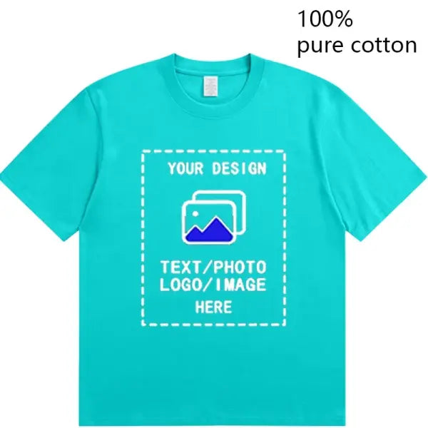 Custom Men’s Cotton T-Shirts All Sizes for Team Sports and Gyms - Lake green / S