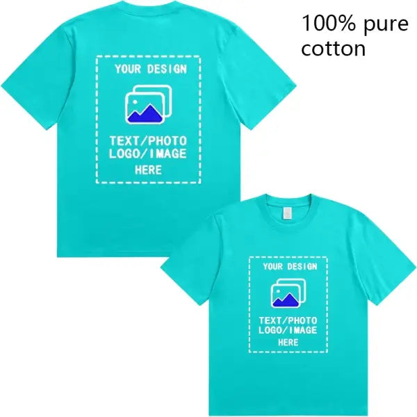Custom Men’s Cotton T-Shirts All Sizes for Team Sports and Gyms - Lake green 1 / S
