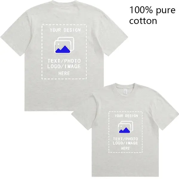 Custom Men’s Cotton T-Shirts All Sizes for Team Sports and Gyms - Light gray 1 / 4XL