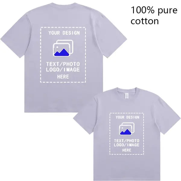 Custom Men’s Cotton T-Shirts All Sizes for Team Sports and Gyms - Light purple 1 / S