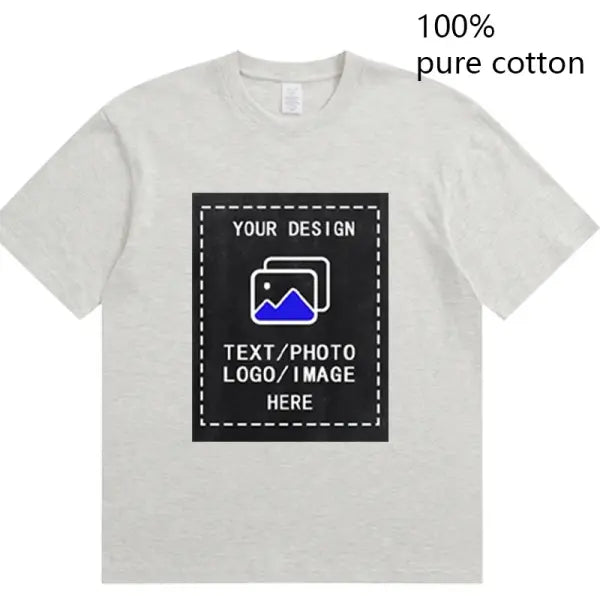 Custom Men’s Cotton T-Shirts All Sizes for Team Sports and Gyms - Light gray / S