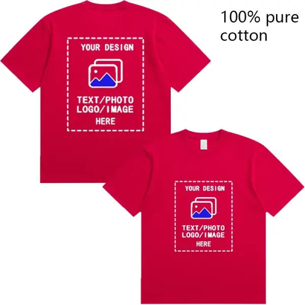 Custom Men’s Cotton T-Shirts All Sizes for Team Sports and Gyms - Red / S