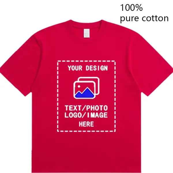 Custom Men’s Cotton T-Shirts All Sizes for Team Sports and Gyms - red / 4XL
