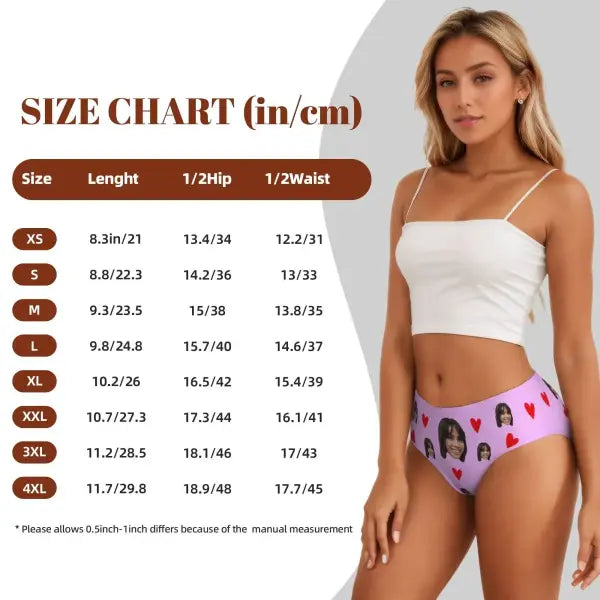 Custom Photo Briefs Panties S-4XL Breathable Personalized Gift