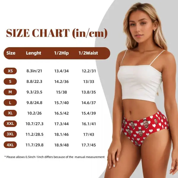 Custom Photo Panties Breathable Cotton Personalized Valentine’s Gift