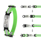 Customized Cat Collar Reflective Cat Collar Free Engraved Puppy Kitten Pet ID Nameplate Necklace With Bell Anti-lost