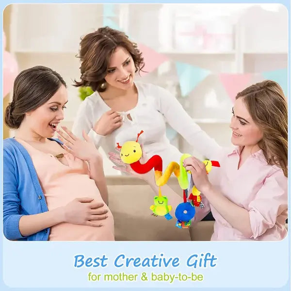 AFOVIC Certification Cloth Musical Spiral Baby Toy for Crib Travel - Yellow