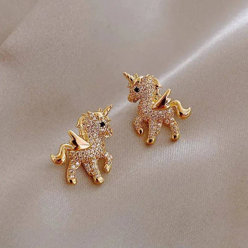 Cute Animal Earrings – Playful Stud Jewelry with Pearls & Rhinestones - ER21Y0011