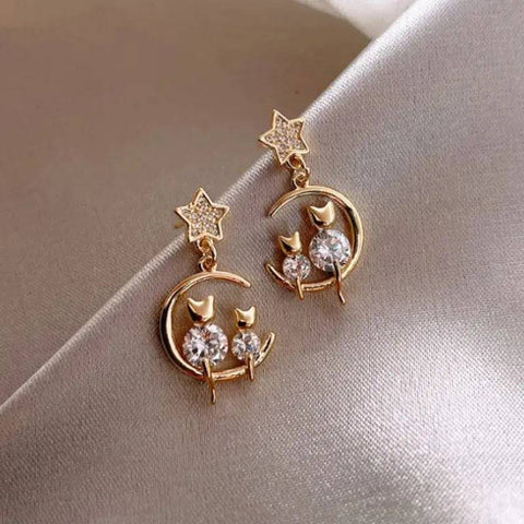 Cute Animal Earrings – Playful Stud Jewelry with Pearls & Rhinestones - ER20Y1126