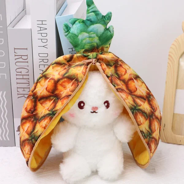 Cute Bunny Plush Toy – Transforming Fruit Rabbit Stuffed Animal for Kids Gift