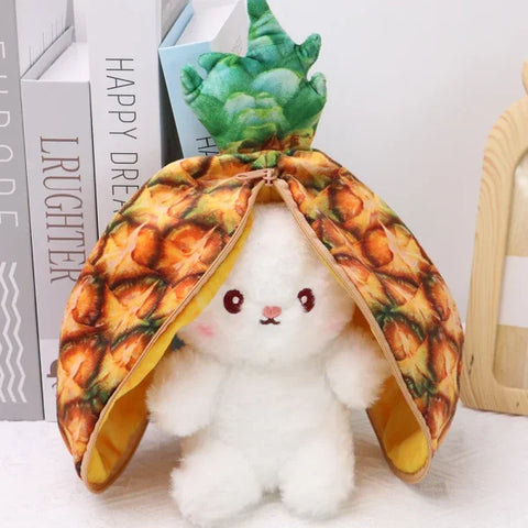 Cute Bunny Plush Toy – Transforming Fruit Rabbit Stuffed Animal for Kids Gift