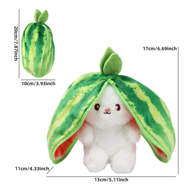 Cute Bunny Plush Toy – Transforming Fruit Rabbit Stuffed Animal for Kids Gift