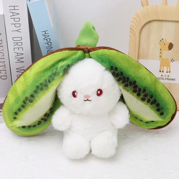 Cute Bunny Plush Toy – Transforming Fruit Rabbit Stuffed Animal for Kids Gift