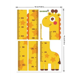 Cute Cartoon Height Sticker Unicorn Dinosaur Giraffe Wall Height Measuring Ruler Stickers For Kids Room Kindergarten