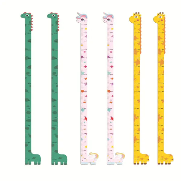 Cute Cartoon Animal Height Sticker Unicorn & Dinosaur Wall Growth Chart for Kids Room Decor