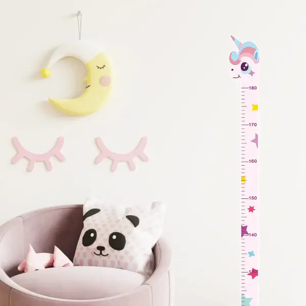 Cute Cartoon Animal Height Sticker Unicorn & Dinosaur Wall Growth Chart for Kids Room Decor - Unicorn 1