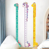 Cute Cartoon Animal Height Sticker Unicorn & Dinosaur Wall Growth Chart for Kids Room Decor